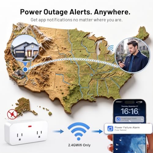WiFi Power Failure Alarm for Outlet, Freezer & GFCI Trip with APP Alerts - Image 2