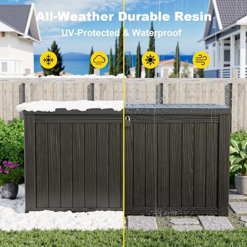 EasyUp 180 Gal Waterproof Outdoor Storage Box UV Resistant Deck Box - Image 7
