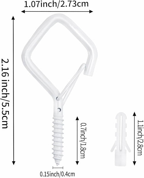 15 Pcs White Eye Hooks Screw Heavy Duty,Ceiling Hooks for Hanging Plants,String Lights,Cup,Wind Chime,Bird Feeders. Plant Hanger Indoor&Outdoor