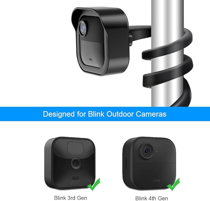Gresur 2-Pack Flexible Twist Mount for Blink Outdoor 4 / 3rd Gen/Outdoor 2K+ Camera, with Weatherproof Protective Housing and Blink Sync Module Outlet Wall Mount (Black, 2Pack)