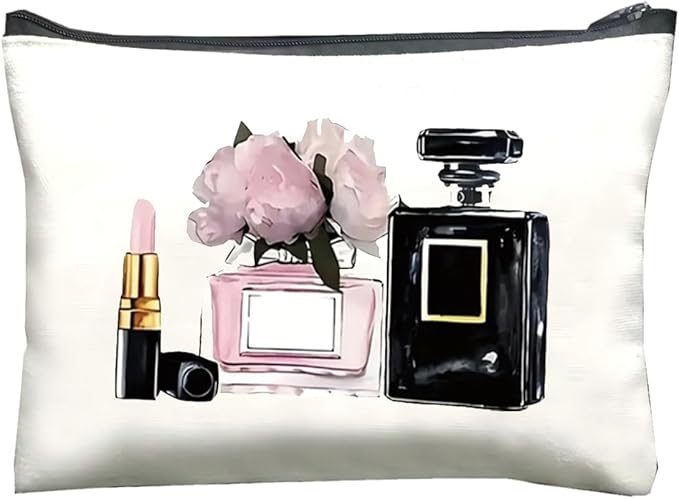 Fashionable Cosmetic Storage Bag，Adorable Printed Makeup Bag with Zipper - Spacious Cosmetics Case for Makeup Lovers - Gift for Friends, Girls, & Moms on Birthday (F0190)