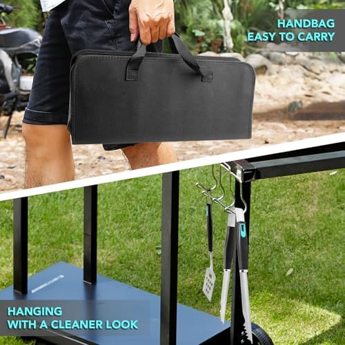 5-Piece Grill Tools Set, Heavy Duty BBQ Utensils with Extra Tough Wire Brush, Spatula, Tongs, Fork & Basting Brush – Outdoor Grilling Accessories & Gifts for Men Dad (Camping, Backyard) - Image 6