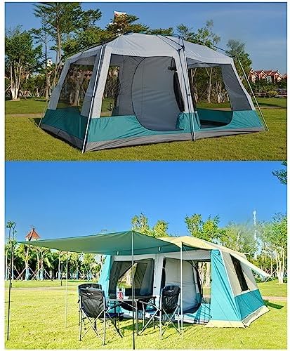 8 Person Tent, Family Cabin Tents, Outdoor Shelter Camping Hub Tent, Doors and 3 Windows with Mesh,Waterproof,Double Layer Camping Tent for The Garden (Size : A) - Image 2