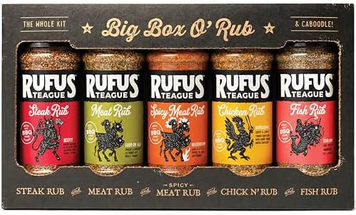 Rufus Teague BBQ Seasoning Gift Set, Big Box O' Rubs, 5 Flavor Spice Set by RufusTeague