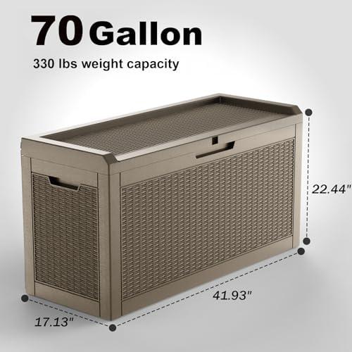 EasyUp 70 Gal Waterproof Outdoor Storage Box UV Resistant Deck Box - Image 5