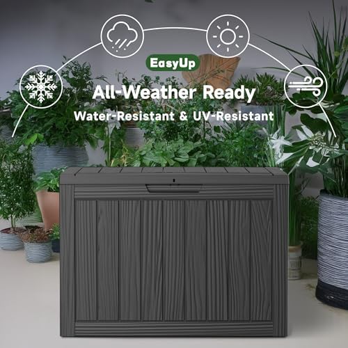 EasyUp 55 Gal Waterproof Resin Outdoor Storage Box UV Resistant Deck Box - Image 4