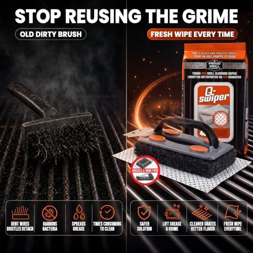 Proud Grill Q-Swiper Easy-Clean BBQ Grill Cleaner, Grate Cleaner, Value Set - Image 4