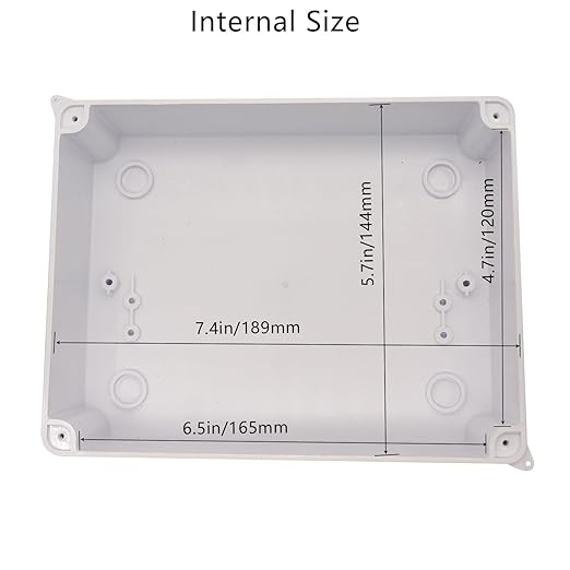 Junction Box, 2Pcs Reserved Holes Electrical Boxes Waterproof IP65 ABS Plastic Electrical Power Cord Enclosure Project Box White 7.9 x 6.1 x 3.1 inch(200x155x80mm)