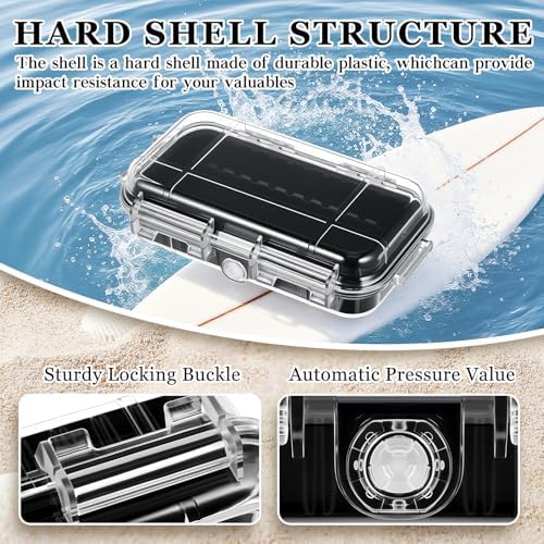 Relaxweex Waterproof Drybox for Boat, Field Box Waterproof Case, Clear Dry Box with Clip for Phone Camera Key Kayak Camping Fishing Hiking - Image 3