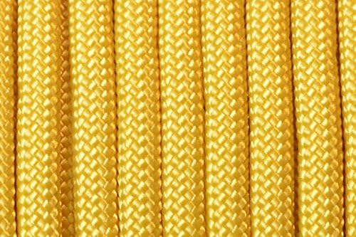 BORED? PARACORD! 550 lb Paracord – Ideal for Crafting, DIY Projects, Camping, Military & Active Outdoors – 300+ Colors – Tactical Parachute Cord Type III – Strong - Mustard Yellow 100 Feet