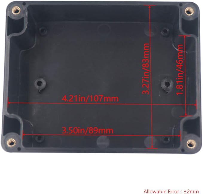 Project Box ABS Black Electrical Boxes IP65 Outdoor Waterproof Box Electronic Junction Box Power Enclosure with Cable Glands for DIY Project 4.53 x 3.54 x 2.17 inch (115x90x55mm)