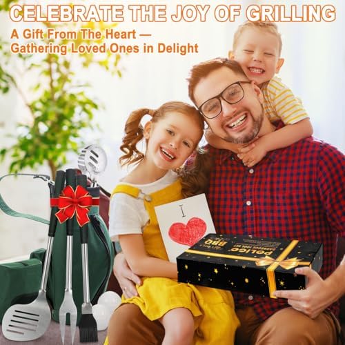 POLIGO 7PCS Golf-Club Style BBQ Tool Set Grilling Tools with Rubber Handle - Stainless Steel Grill Accessories for Outdoor Grill Set Premium Grill Utensils Set Fathers Day Birthday Gifts for Men Green - Image 2