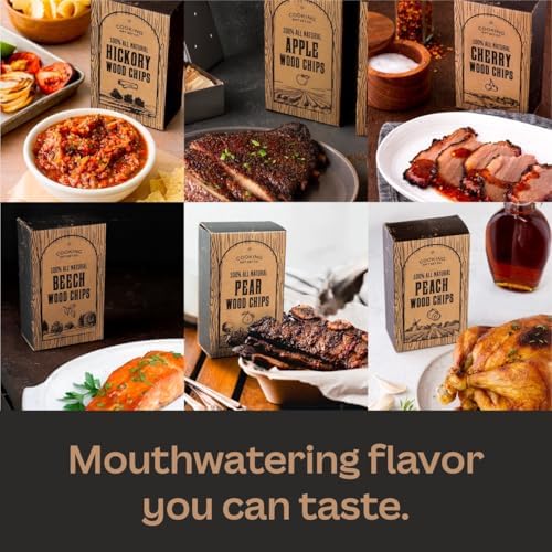 Large Wood Smoking Chips for Smoker - 6 Flavor Variety Pack of Natural Wood - Image 5