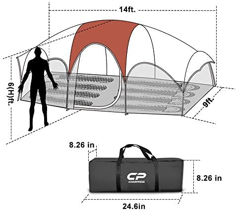 CAMPROS CP 8 Person Camping Tent, Room Divider, Rainfly, Weather Resistant - Image 2