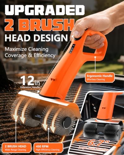 PUNOLAZY Electric Grill Brush for Outdoor Grill Cordless BBQ Brush - Image 2