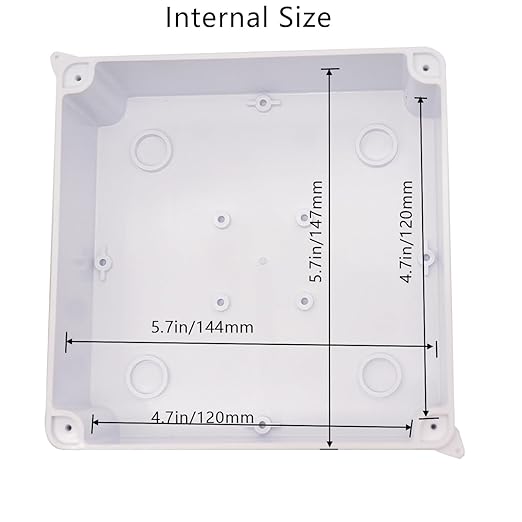 Junction Box,2 PCS Reserved Holes Electrical Boxes Waterproof IP65 ABS Plastic Electrical Power Cord Enclosure Project Box White 5.9 x 5.9 x 2.8 inch(150x150x70mm)