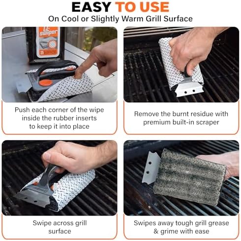 Proud Grill Q-Swiper BBQ Grill Cleaner Gift Bundle, Brush, Wipes & Cloths - Image 5