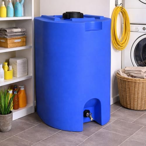 WaterPrepared 55 Gallon Unique Stackable Utility Water Tank, Blue - Image 4