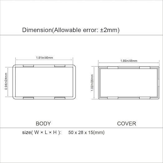 LeMotech Project Box 5 Pieces ABS Plastic Electrical Project Case Small Junction Box for Electronics White 1.97 x 1.10 x 0.59 inch (50 x 28 x 15 mm)