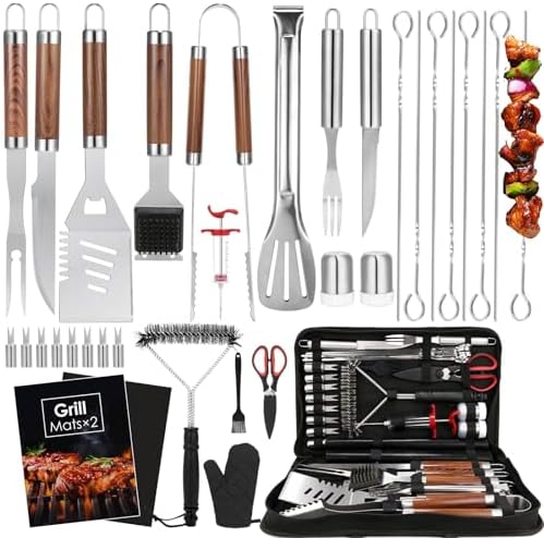 Yoehka BBQ Grilling Accessories Set, 34Pcs Heavy Duty Grill Tools, Brown by Yoehka