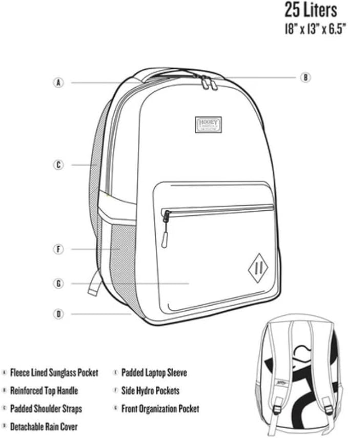 HOOEY Recess 25L Backpack - Durable Lightweight Daypack for Travel, Gym, & Outdoor Use - Spacious Main Compartment, Laptop Sleeve, Water-Resistant, Stylish Unisex Design (Maroon/Aztec)