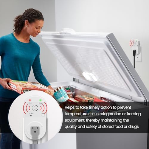 Briidea Power Failure Alarm with High/Low Voltage Alert, LED Indicators, 100-120dB Adjustable Alarm, Perfect for Refrigerators, Freezers, and Sewage - Image 7