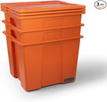 DECKED Payloader 64 L (3-Pack) - 200 lb Load Rated, Heavy-Duty Stackable Garage Storage Bins - Blaze Orange