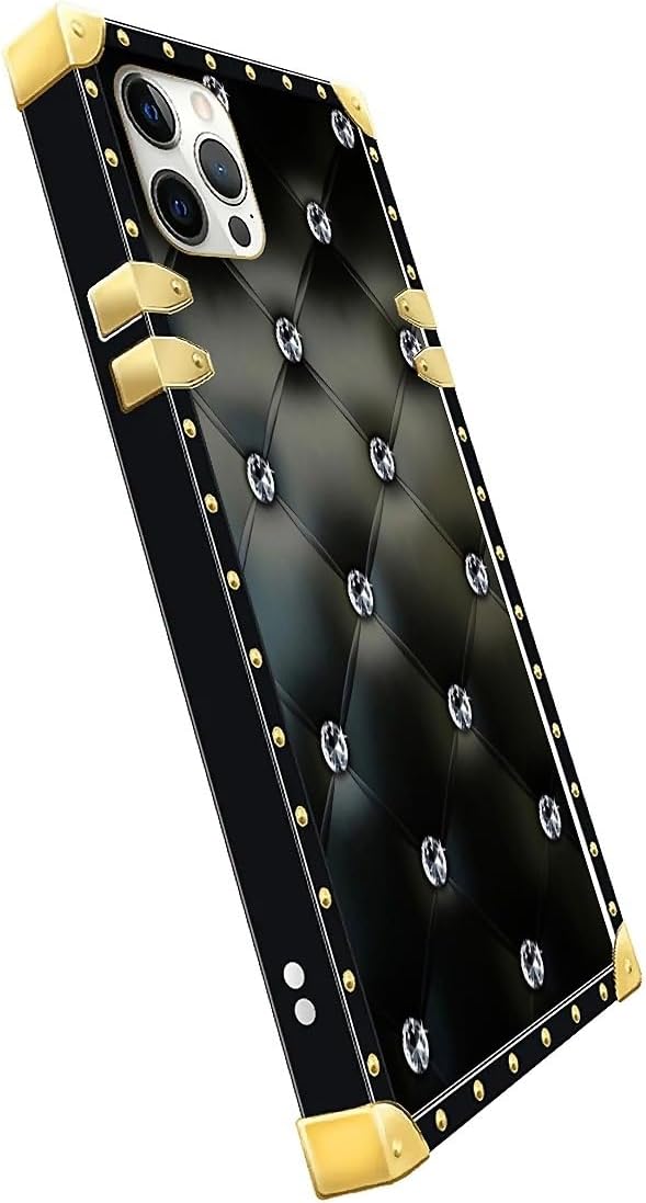 Compatible with iPhone 11 Pro Max Case, Shiny Black Sofa Crystal Luxury Golden Decoration for Girl Women Soft TPU Shockproof Protective Hard PC Back for iPhone 11 Pro Max