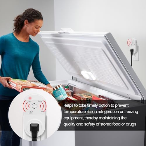 Briidea Power Outage Alarm with LED Indicator Lights and 80-120dB Adjustable Alarm, Perfect for Monitoring Refrigerators, Freezers, and Sewage, 2 Pack - Image 7
