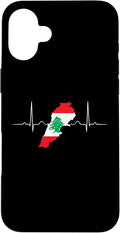 Lebanon Heart Lebanese Heartbeat Vintage Lebanon Map Case for iPhone 16 Plus