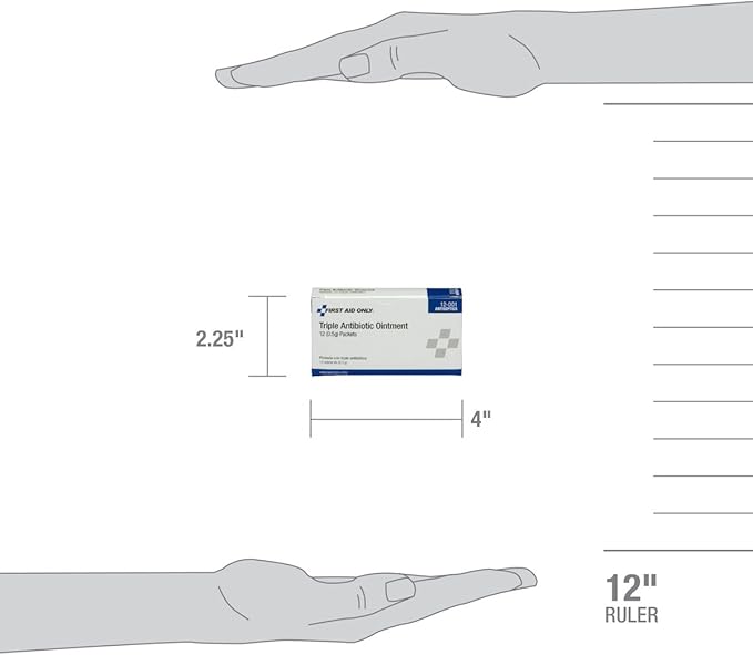 First Aid Only 12-001 Triple Antibiotic Ointment Packet (Box of 12)