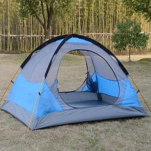 Professional 2-3 Person Weatherproof Double Layer Aluminum Windproof Backpacking Camping Tent for Outdoor Mountaineering Hunting Hiking Adventure Travel (Color : Blue, Size : Large) - Image 3