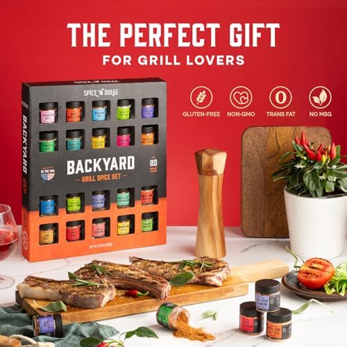 Grilling Spice Set Grill Seasoning Gifts, 20 Unique Spices and Seasonings Jars Gift Set, BBQ Gifts For Men, Dad, Husband, Father, Flavors Like Chili, Cajun, Garlic, Steak, Rub, Herbs, Blend and More - Image 4