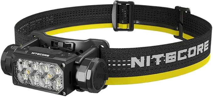 Nitecore HC65 UHE Headlamp, 2000 Lumen Max Heavy Duty Metal, USB-C Rechargeable with White, Red, and Reading Lights for Camping, Hiking, Hunting, and Industrial Works (Black)