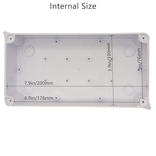 Junction Box, Reserved Holes Electrical Boxes Waterproof IP65 ABS Plastic Electrical Power Cord Enclosure Project Box White 7.9 x 5.9 x 2.8 inch(200x100x70mm)