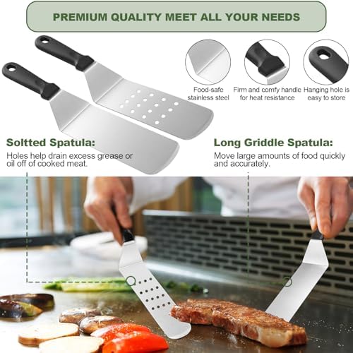 237pcs Griddle Accessories Kit for Blackstone, Perfect Flat Top Grilling Accessories, Grill Spatula Set with Enlarged Spatulas, Basting Cover, Burger Press Patty Maker, Scraper for Outdoor Barbecue - Image 3
