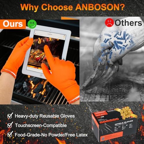 BBQ Gloves Disposable, 10Mil Heavy Duty Nitrile Gloves for Cooking Grilling - Image 5