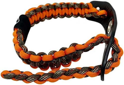 Bow Archery Wrist Sling 550 Paracord - Survival Hunting Shooting - 100% Full Grain Leather with Metal Grommet (Multiple Camo Options)