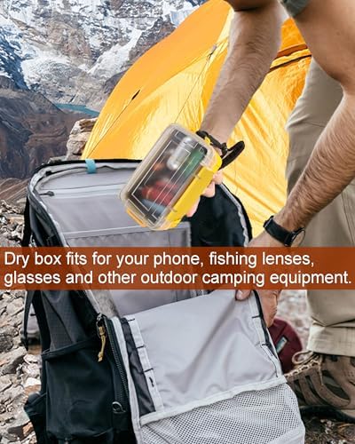 Small Waterproof Box Yellow Dry Case with Foam for Kayaking Boating - Image 4
