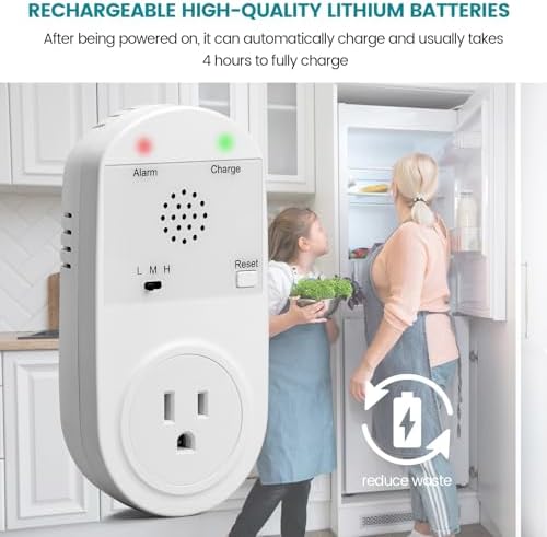 Briidea Power Failure Alarm with High/Low Voltage Alert, LED Indicators, 100-120dB Adjustable Alarm, Perfect for Refrigerators, Freezers, and Sewage - Image 5