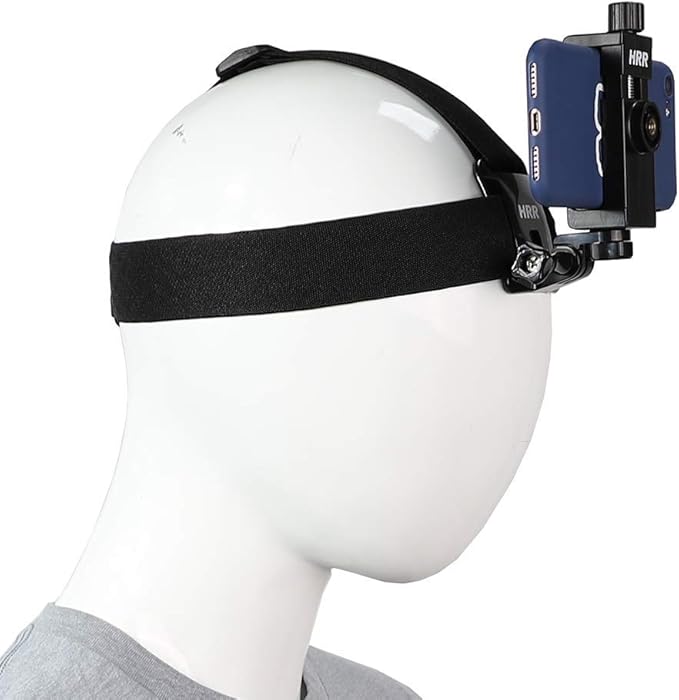Head-Mounted Mobile Phone Holder,First-Person View Video Outdoor Live Shooting Bracket with Phone Clip(4"-7") for iPhone Samsung Smartphones and GoPro Insta360 Sony DJI Action Camera Head Mount Strap