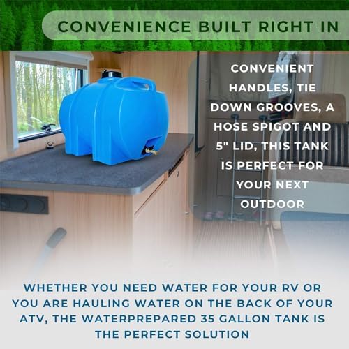 WaterPrepared 35 Gallon Portable Utility Water Tank, Blue - Image 6