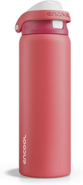 ENCOOL Leakproof Insulated Water Bottle with Straw Dual-Sip Water Bottle Bag-Safe Design for Work, Commute & Gym – Keeps Drinks Cold All Day, 32 oz, Ember Clay