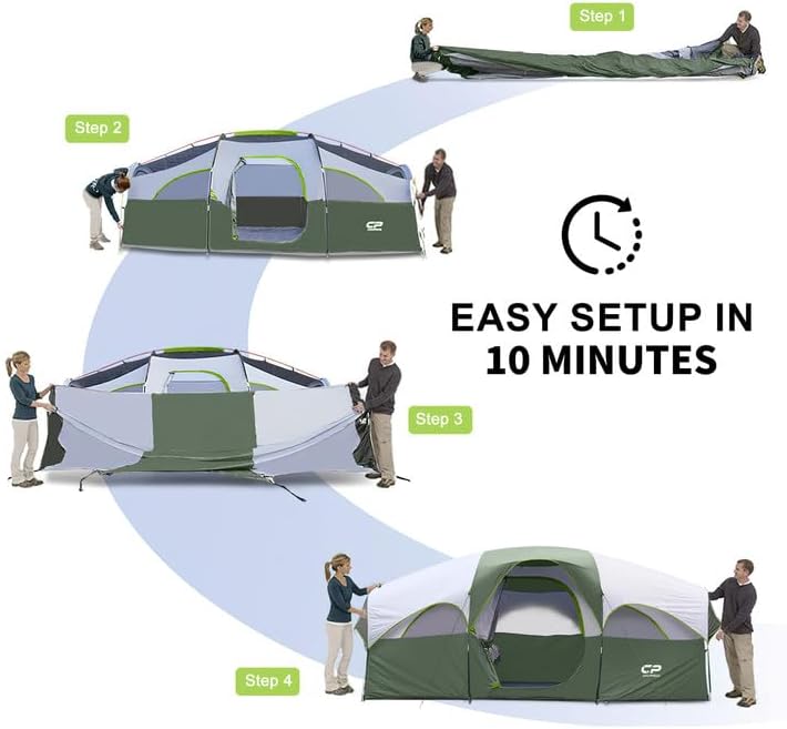 CAMPROS CP 8 Person Camping Tent, Room Divider, Rainfly, Weather Resistant - Image 6