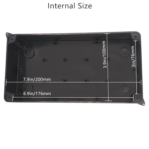 Electrical Box, Outdoor Waterproof Box IP65 Junction Box with Reserved Holes,ABS Plastic Project Box Power Cord Enclosure Black 7.9 x 3.4 x 2.8 inch(200x100x70mm)