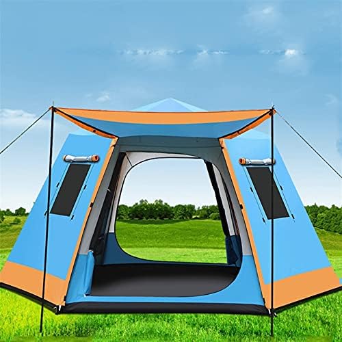 YXCKG Pop Up Tent for 5 to 8 Person Automatic Opening Hexangular Double Layer Tent, with Moisture-Proof Pad, Camping Instant Pop Up Tents with Sun Shelter Waterproof (Color : Blue) by Unknown