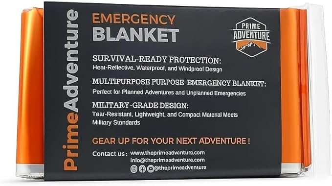 Prime Adventure Emergency Thermal Blanket (Pack of 4)