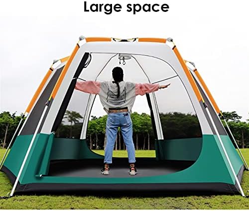 YXCKG Pop Up Tent for 5 to 8 Person Automatic Opening Hexangular Double Layer Tent, with Moisture-Proof Pad, Camping Instant Pop Up Tents with Sun Shelter Waterproof (Color : Blue) - Image 4