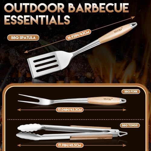 TIVOLI 3PCS Grilling Accessories Set - Heavy Duty BBQ Tool Set - Image 2