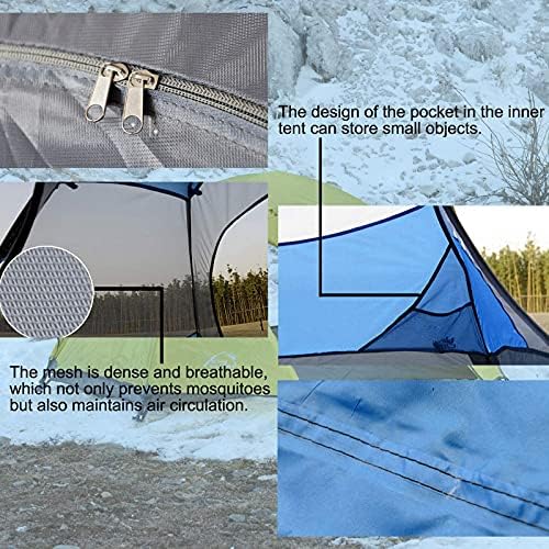 Professional 2-3 Person Weatherproof Double Layer Aluminum Windproof Backpacking Camping Tent for Outdoor Mountaineering Hunting Hiking Adventure Travel (Color : Yellow, Size : Large) - Image 6